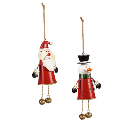 Metal Santa or Snowman ornament