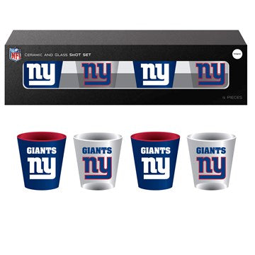 4-Piece Ceramic and Glass 2oz. Cup Set, New York Giants