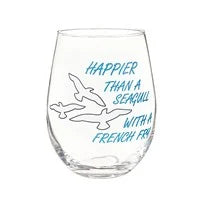 Stemless wine glass Seagull and French Fry