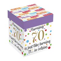 Turning 70 stemless wine glass