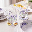 Lavendar flowers stemless wine glass