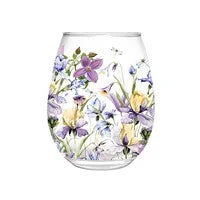 Lilac flower stemless wine glass