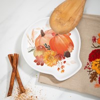 Ceramic Spoon Rest with Pumpkin Design