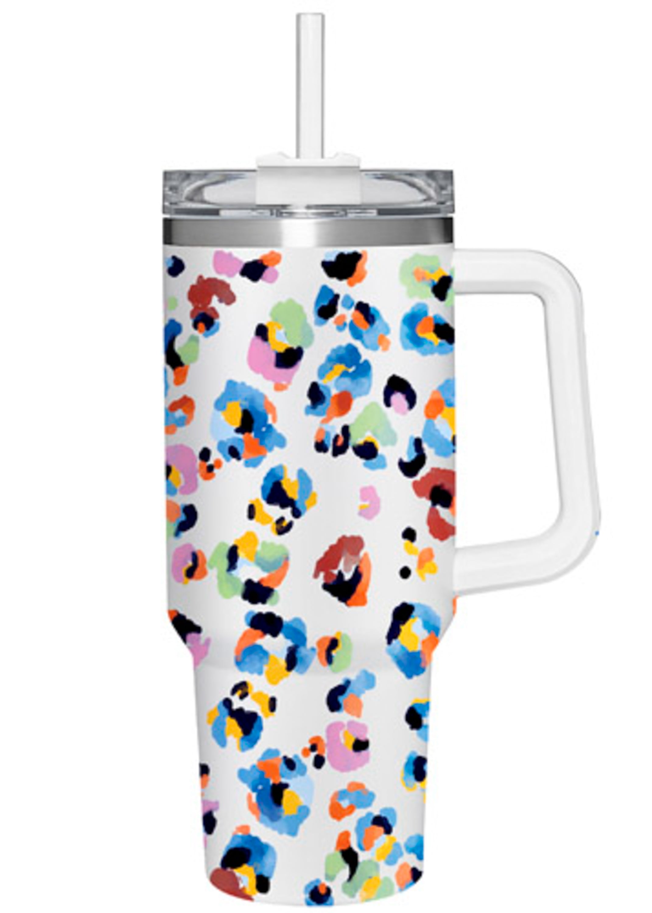 Leopard Rainbow Double Wall Stainless Steel Cup