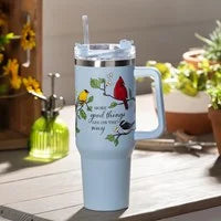Bird Friends Canyon Cup, Double Wall Stainless Steel w/ Straw
