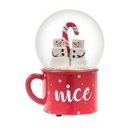 6" Marshmallow Snowman Water Gobe with Naughty/Nice" Mug Base