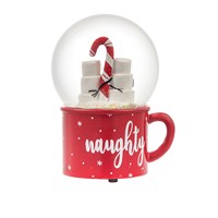 6" Marshmallow Snowman Water Gobe with Naughty/Nice" Mug Base