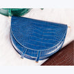 Blue Crocodile Crossbody Saddle Bag