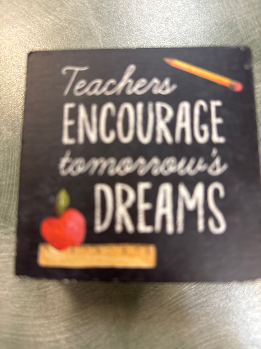 Teacher 2x2 wood signs