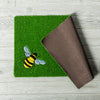 Bee Embroidered Grass Mat