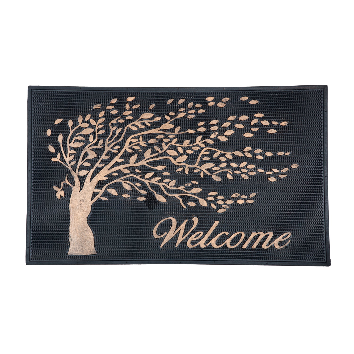 Tree Welcome Metallic Rubber Pin Mat