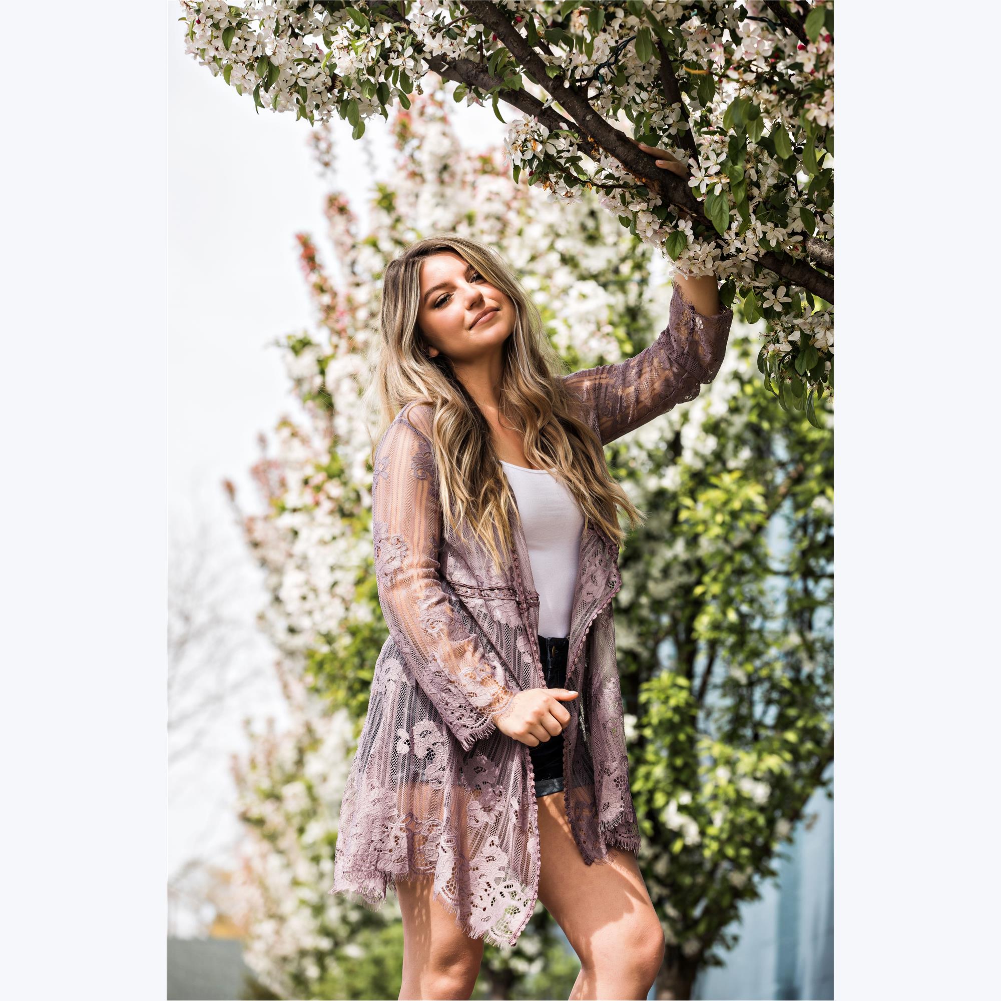 Dusty Rose Lace Kimono