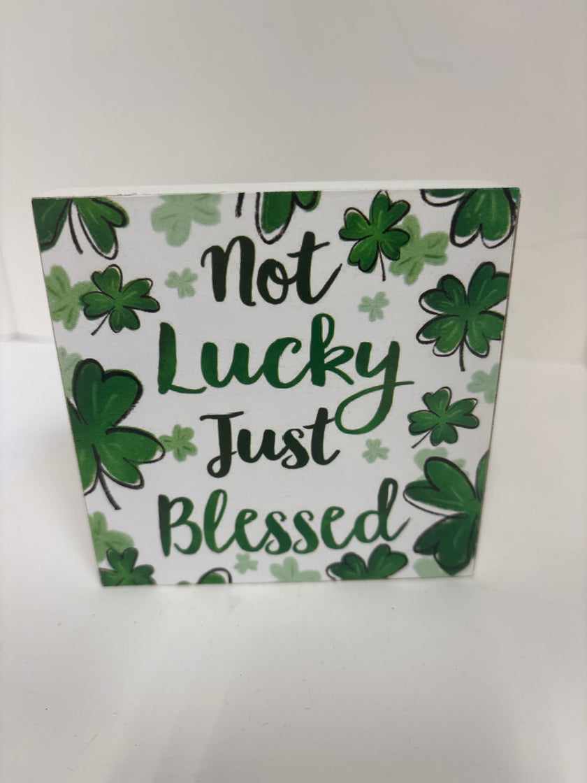 Wooden St Patrick's Day fun message blocks