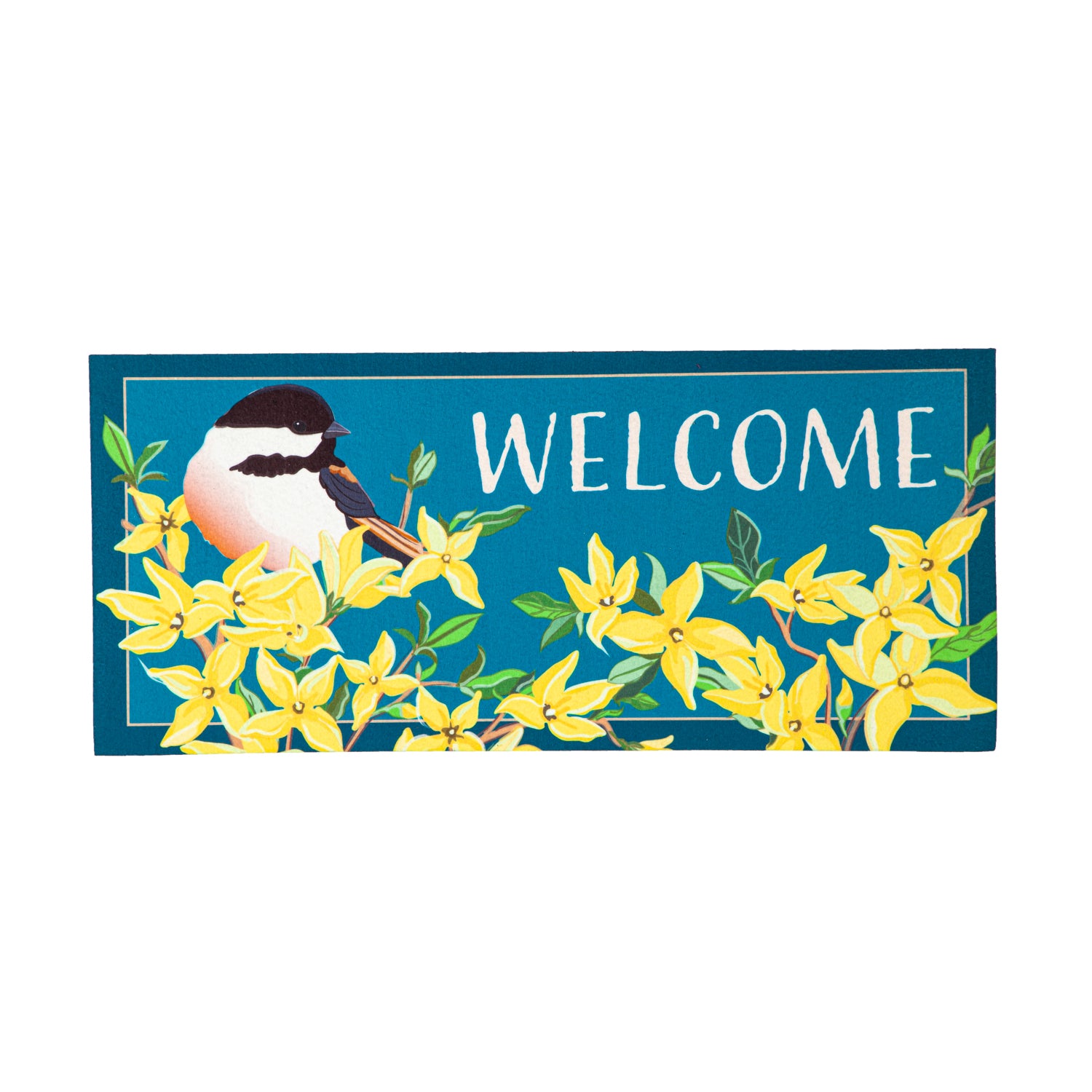 Forsythia and Chickadee Sassafras Switch Mat