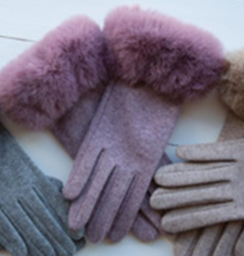 Heathered Fur Gloves
