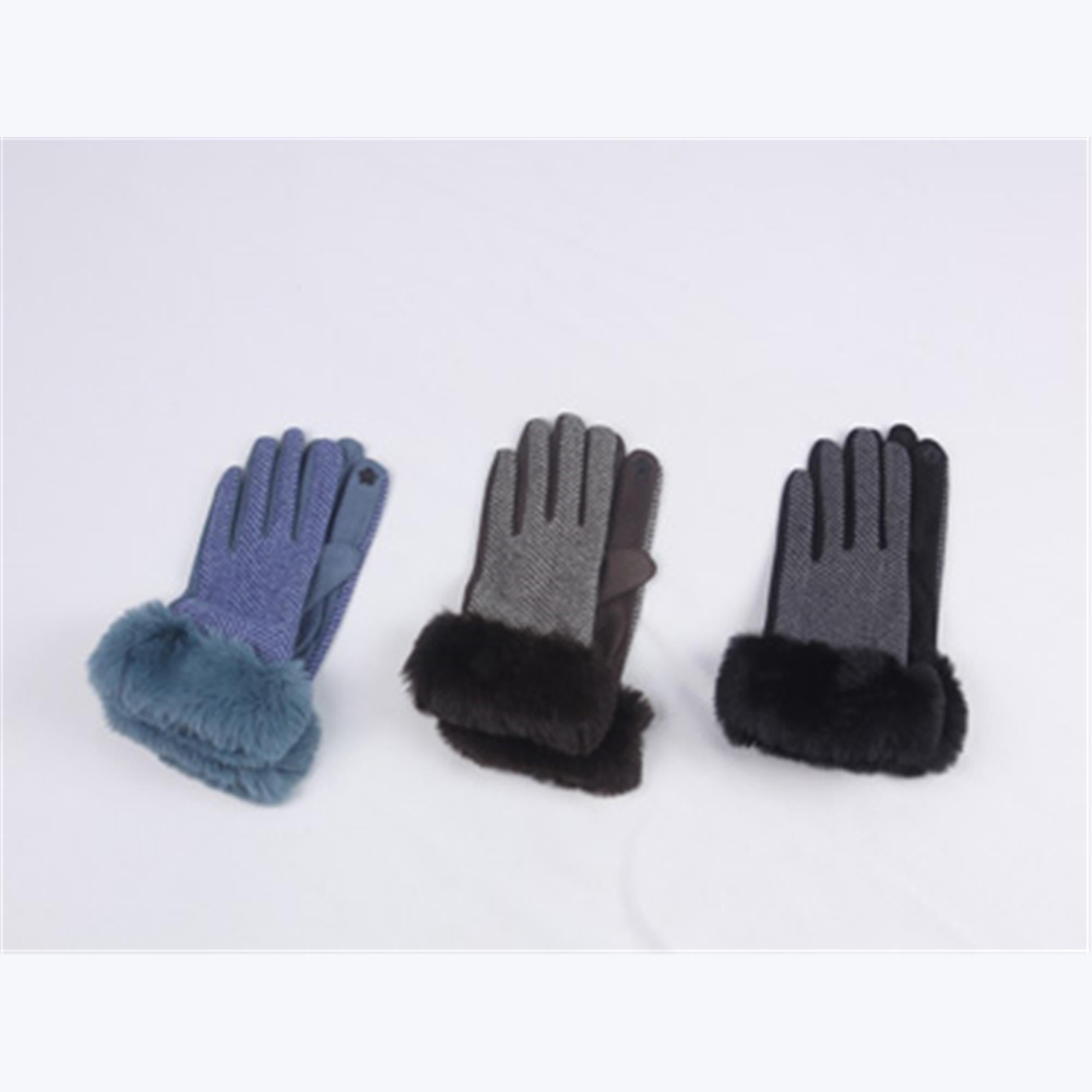 Chevron Fur Gloves