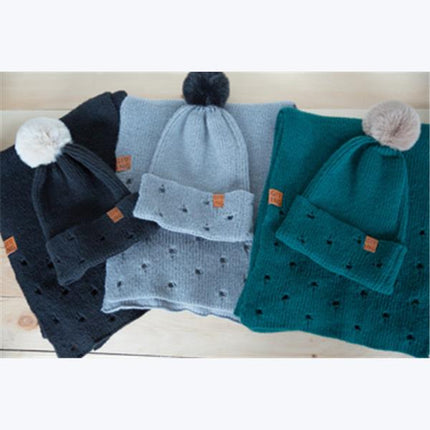 Distressed Hat and Scarf Set