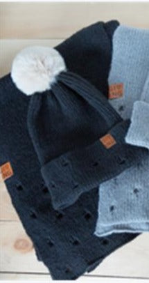 Distressed Hat and Scarf Set