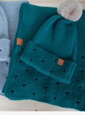 Distressed Hat and Scarf Set