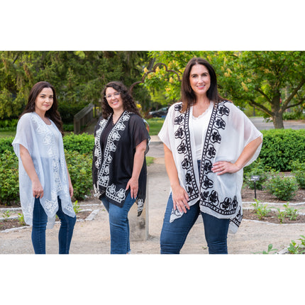 Embroidered Floral Kimono