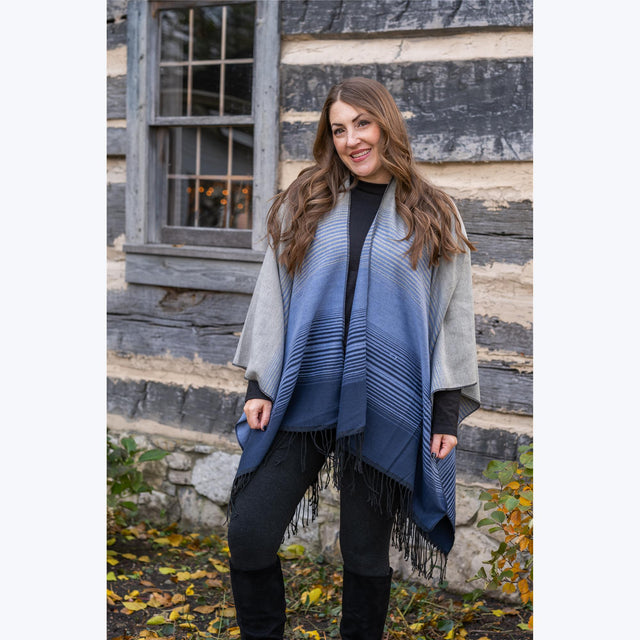 Blue Ombre Striped Wrap