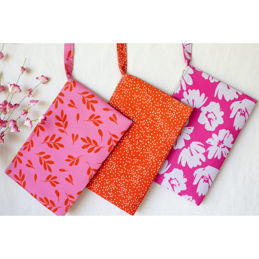 Floral Canvas wristlet