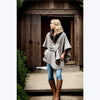 Faux Fur Collar Poncho