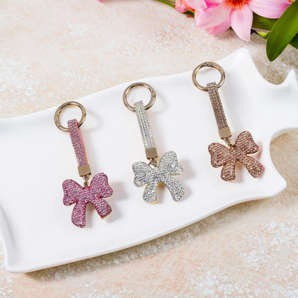 Bedazzled Bow Purse Charm/Key Ring