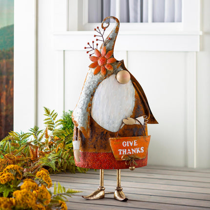 Give Thanks Gnome Metal Statuary