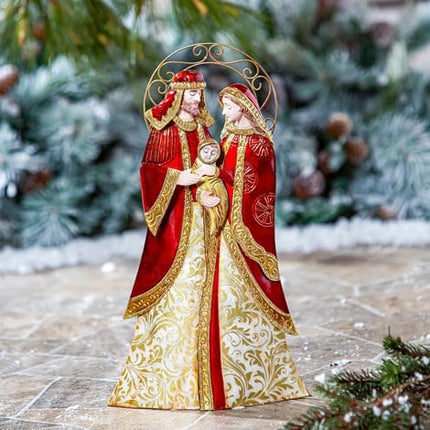 Nativity Garden Statue, Metal & Capiz Statue. Holy Family, 16