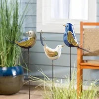 Metal Fancy Bird garden stake
