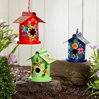 Vibrant Hand-Painted Bird House