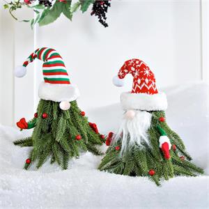 Faux Floral Table Decor Artificial Pine Gnome