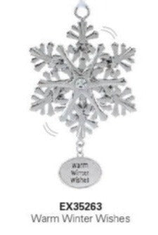 Spinning Snowflake Ornament- Choose from 24 Sayings