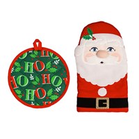 Santa Oven Mitt & Pot Holder Set