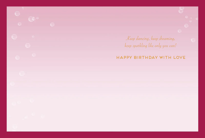 Girl in Pink Dress with Bubbles Birthday Card (Granddaughter)