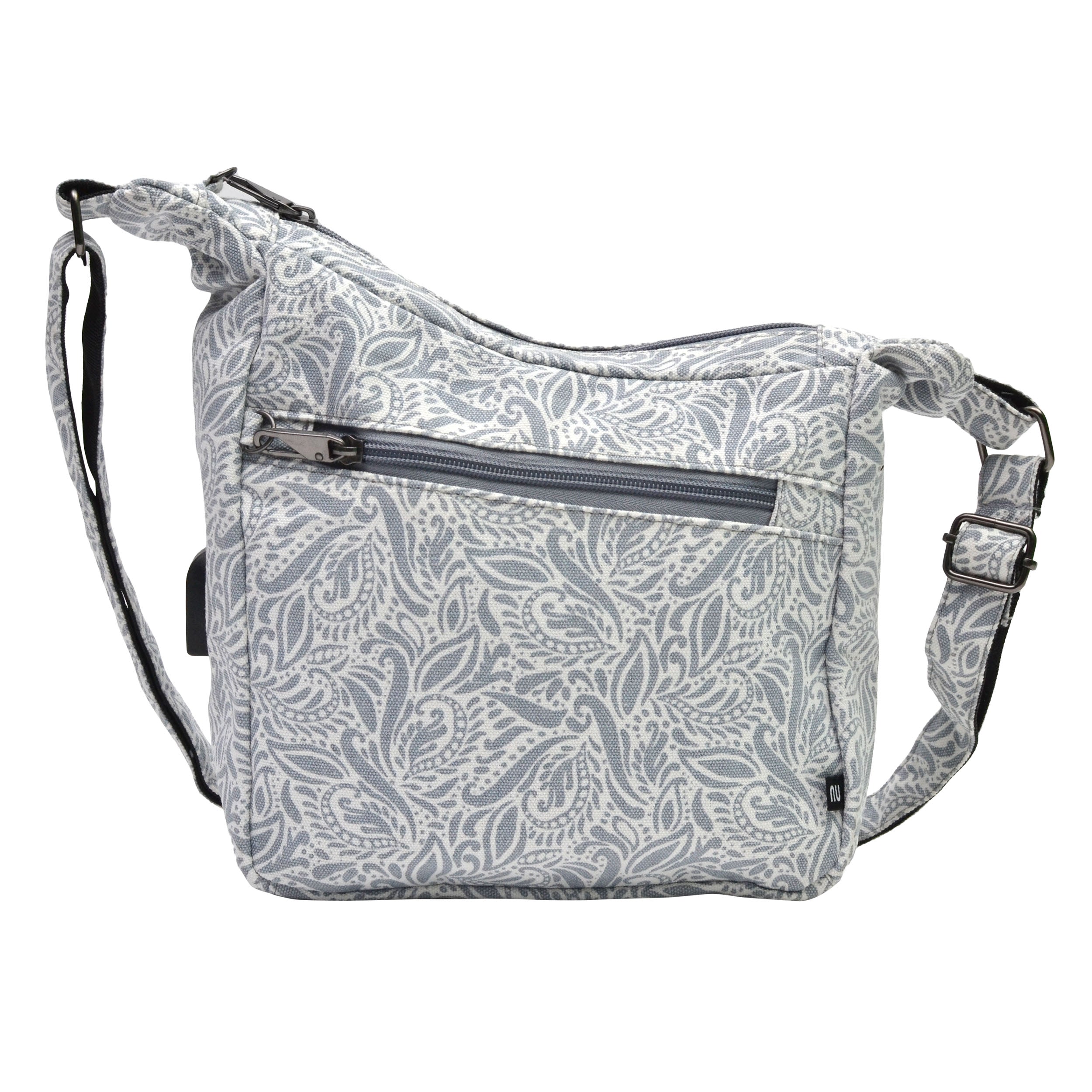 Nupouch Crossbody Anti-theft Bag Gray Paisley