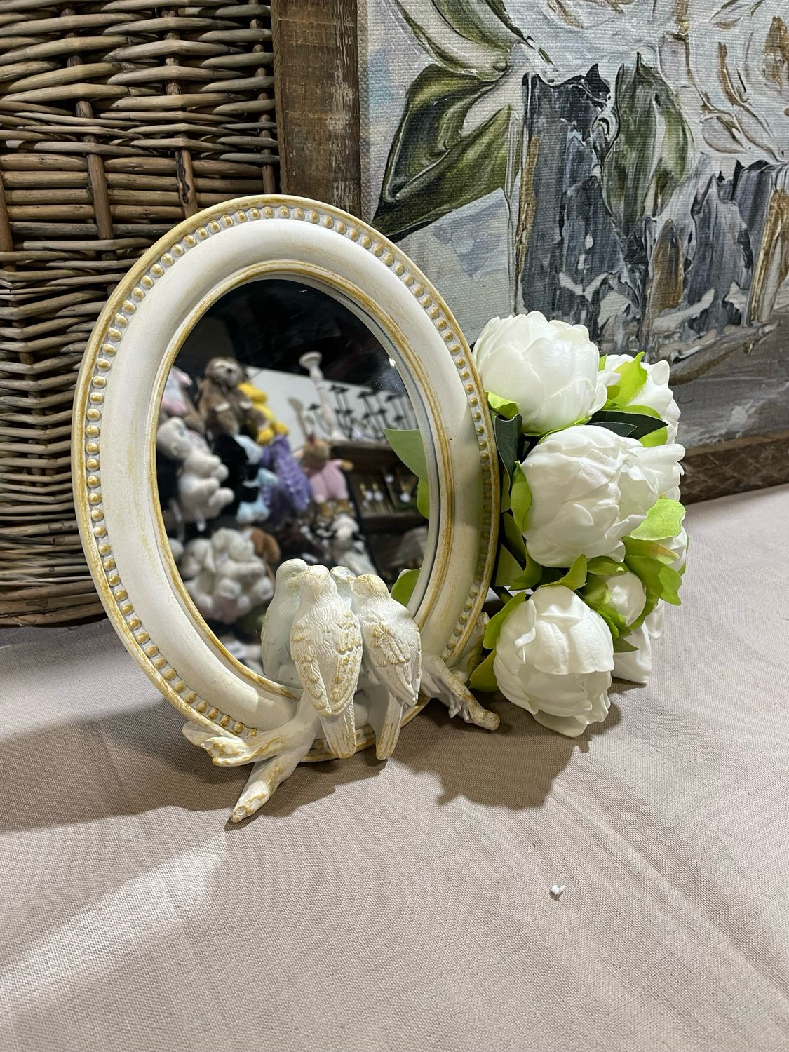 Resin Oval Tabletop Mirror