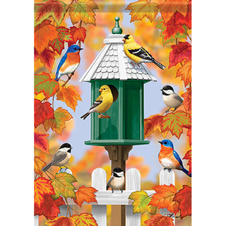 Fall Birds Meet and Greet Garden Flag