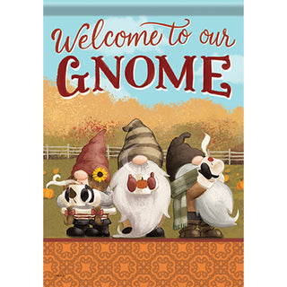 "Welcome to Our Gnome" Fall Garden Flag
