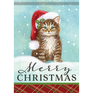 "Holly Kitten" Merry Christmas DuraSoft™ Garden Flag