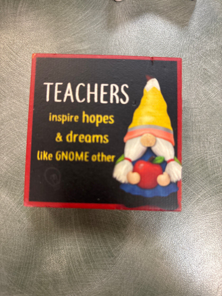 Teacher 2x2 wood signs