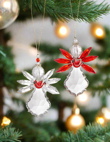 Crystal Expressions Angel with Cardinal ornament