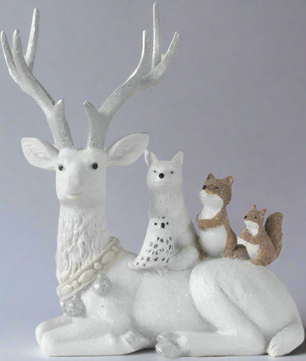 Deer with forest animals figurine