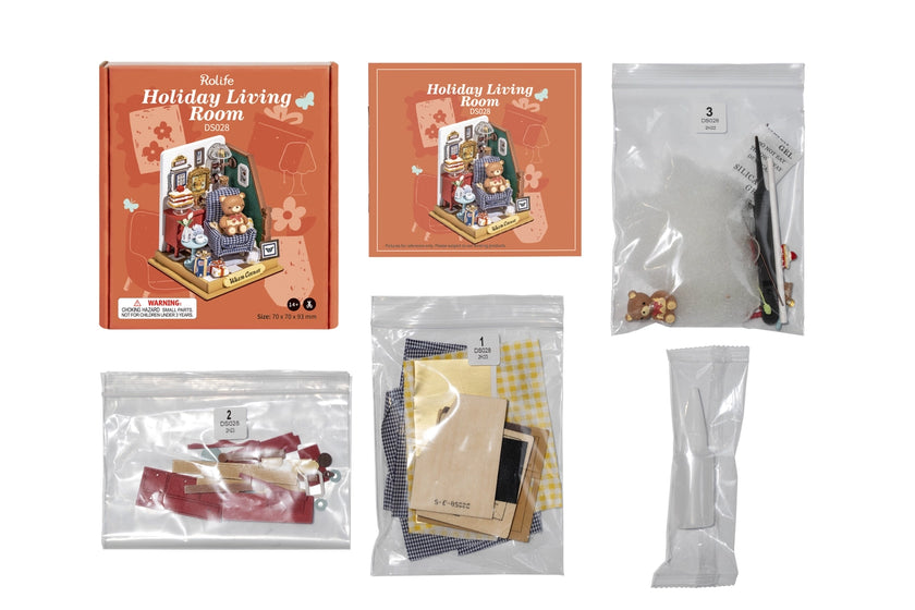 Diy Miniature House Kit: Holiday Living Room