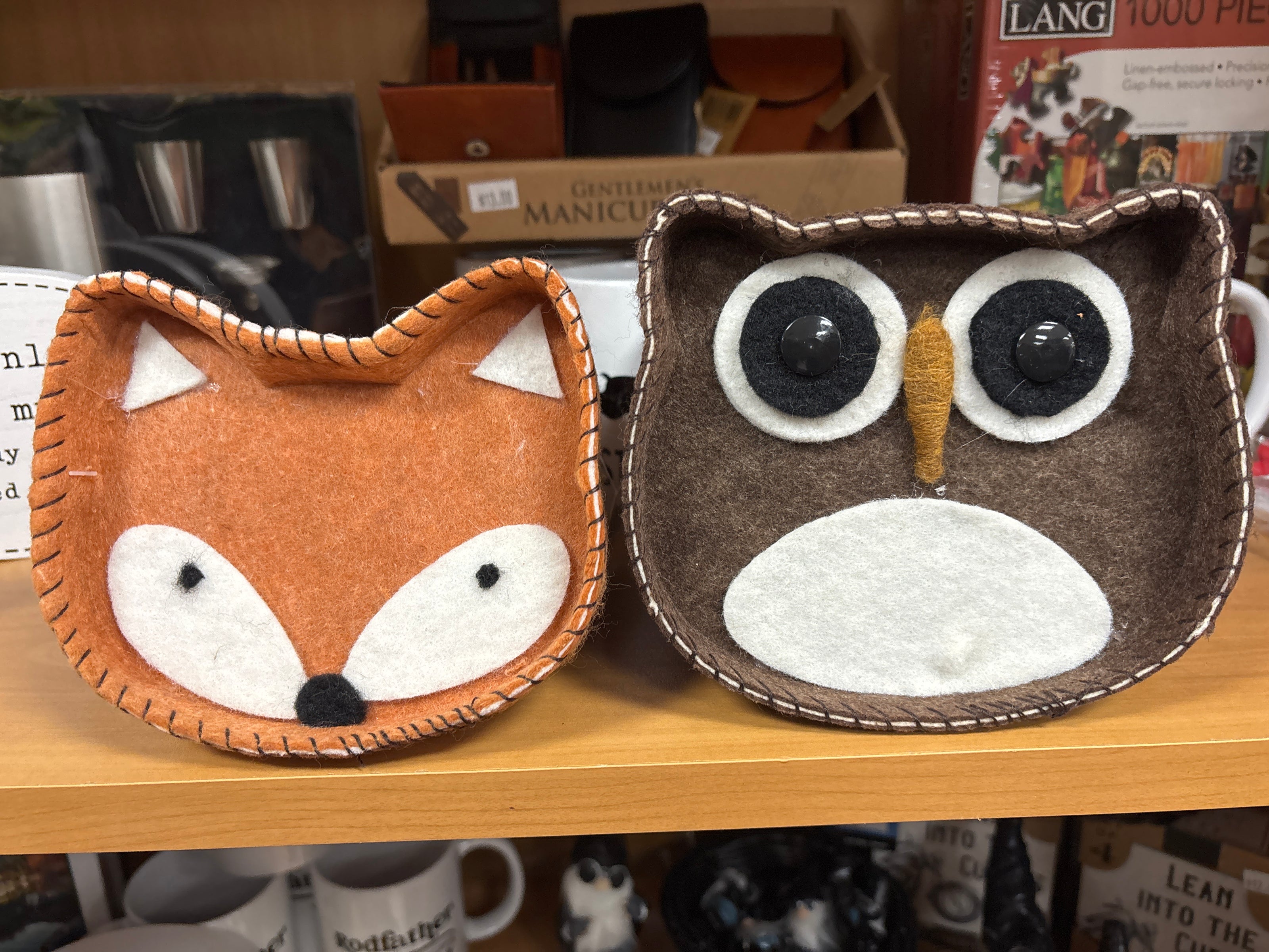 Felt Fox or Owl Trinket Dish