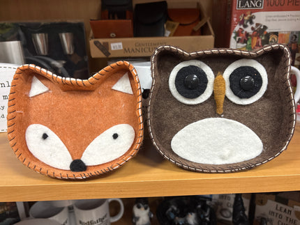 Felt Fox or Owl Trinket Dish