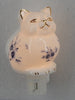 Porcelain Cat Night Light with Blue flowers