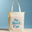 The Beach Club Canvas Tote Bag with Zip Closure