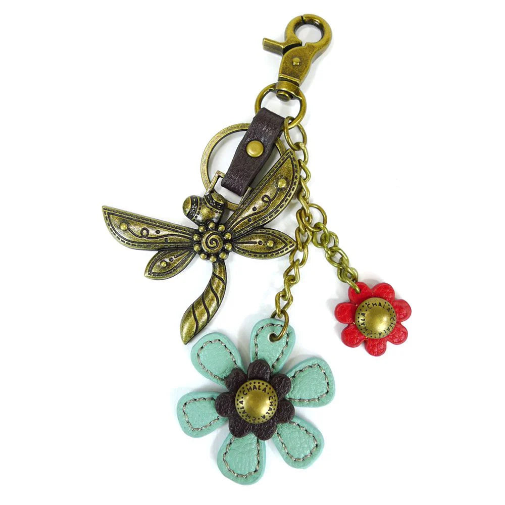 Chala Metal and Vegan Lether Dragonfly Key Chain